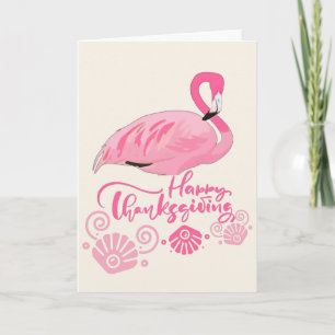 Kustvaarzen Flamingo Happy Thanksgiving Kaart