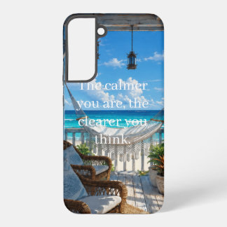Kustveranda met Hangmat en Turquoise Zee Samsung Galaxy Hoesje