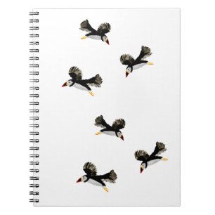 Kustvogels die Puffins vliegen Notitieboek
