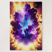 Kustvuurblauw en paarse nebula sterlandschap legpuzzel (Verticaal)