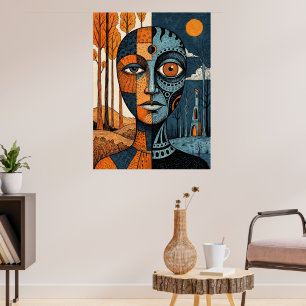 Kustvuurtoren Dubbele Belichting Aquarel Poster