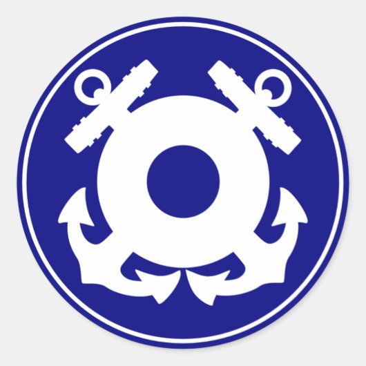 Kustwacht Anchor Ronde Sticker (Voorkant)