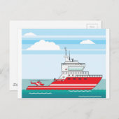 Kustwachtschip met helikopter briefkaart (Voorkant / Achterkant)