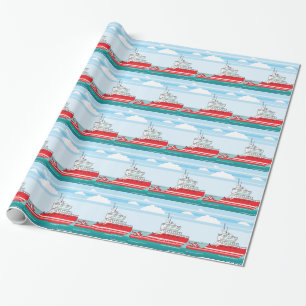Kustwachtschip met helikopter cadeaupapier