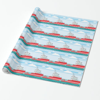 Kustwachtschip met helikopter cadeaupapier