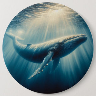 Kustwalvis/nautische walvis ronde button 6,0 cm