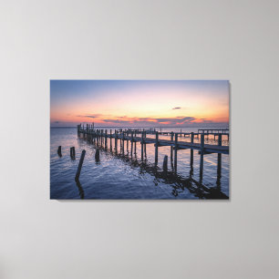 Kustwandkunst – Serene Oceanzonsondergang Canvas Afdruk