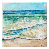 Kustwater en strand Zee en zand Abstracte glansgra Perfect Poster (Voorkant)