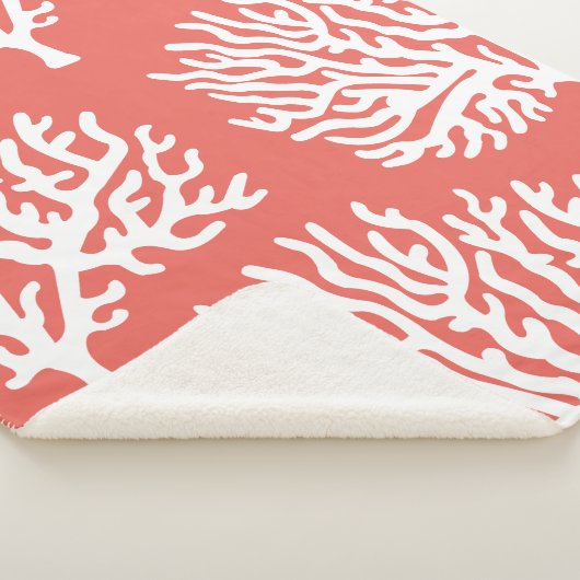 Kustwit Zee Koraal en koraalroze Sherpa Deken (3/4)
