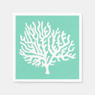 Kustwit Zee Koraal en Zee Groen Servet