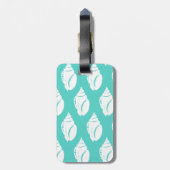 Kustwitte Seashell & Zee Green | Gepersonaliseerd Bagagelabel (Achterkant verticaal)