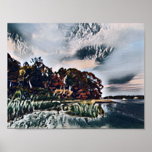 Kustwolken in Storm verzamelen zich over Kaapkabel Poster