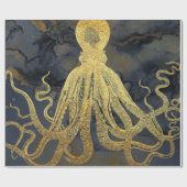 Kustzalige goudzwarte octopus Ink Waterverf Cadeaupapier (Vlak)