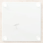 Kustzandloper op het strand glazen onderzetter (Achterkant)