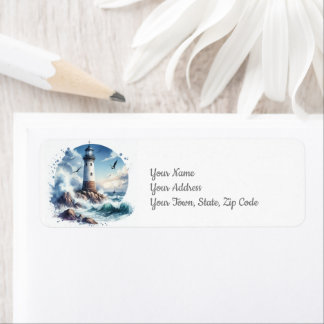 Kustzeegezicht Vuurtoren Etiket