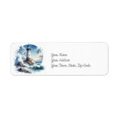 Kustzeegezicht Vuurtoren Etiket (Voorkant)