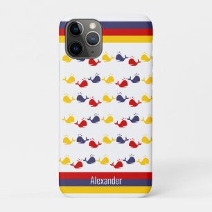 Kustzeemacht BLUE RED YELLOW WHALE iPhone 11 Pro Hoesje