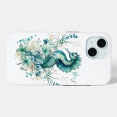 Kustzeepaardje en bloemeniPhone 15 Hoesje (Achterkant (horizontaal))