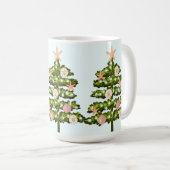 Kustzeeschelp kerstboom koffiemok (Voorkant rechts)