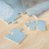 Kustzeeschelpen strand blauw legpuzzel (Zijkant)