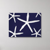 Kustzeester Navy Blauw Wit Tropische Fine Art Canvas Afdruk (Voorkant)