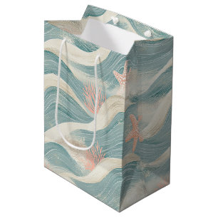 Kustzeester op Aqua Zandgolven Patroon (8) Medium Cadeauzakje
