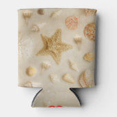 Kustzeesterren en zeeschelpen Beach Foto Blikjeskoeler (Voorkant)