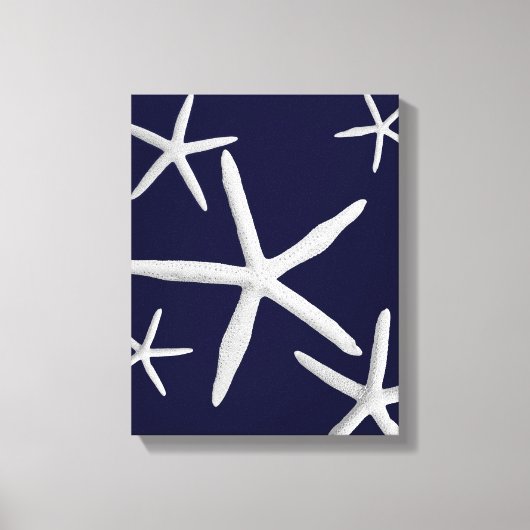 Kustzeesterren Marine Blauw & Wit Strand Fine Art Canvas Afdruk (Voorkant)