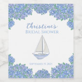 Kustzeilboot Bruidsdouche Bedankt Wijn Etiket (Enkel label)