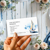 Kustzeilboot bruiloft website en QR-code Informatiekaartje