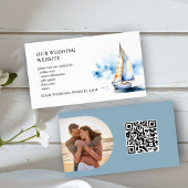 Kustzeilboot bruiloft website en QR-code Informatiekaartje