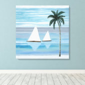 Kustzeilboot Canvas Print (Insitu (Houten vloer))
