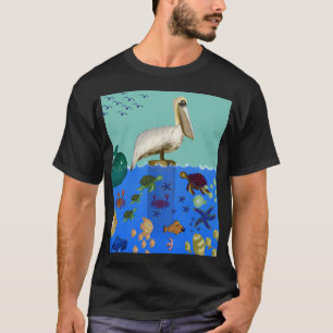 Kustzicht van de Pelikaan Fantasievolle Zeeleven K T-shirt