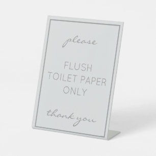Kustzone Gray Bathroom Septic Counter Sign. Reclamebord Met Voetstuk