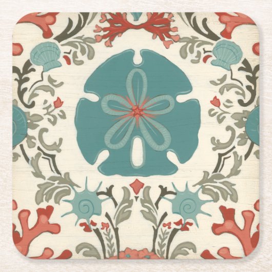 Kustzone II Vierkante Kartonnen Onderzetter (Voorkant)