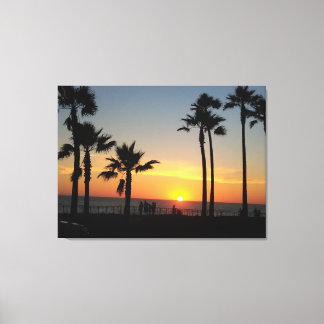 Kustzonsondergang: Carlsbad, CA Canvas Afdruk