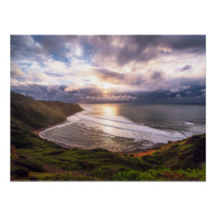 Kustzonsondergang Muurkunst Oceaninhamprent Perfect Poster