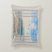 Kustzonsopgang door het raam accent kussen (Achterkant (Verticaal))