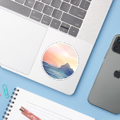 Kustzonsopgang kalm sticker (Laptop met iPhone)