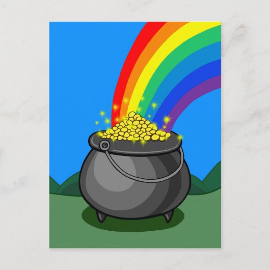 Kut goud en regenboog briefkaart (Voorkant)