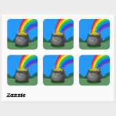 Kut goud en regenboog vierkante sticker (Vel)