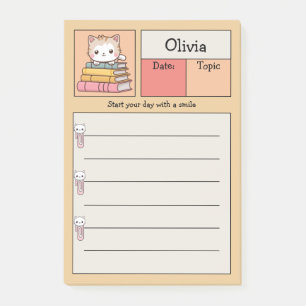 Kut Kawaii Kat Op Boeken Persoonlijk Post-it® Notes