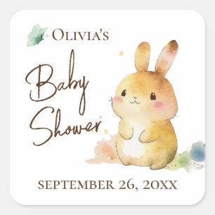 Kut Konijn Konijn Baby Shower Persoonlijk Vierkante Sticker