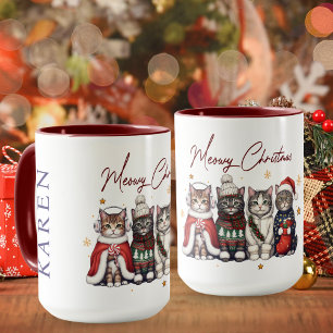 Kut Meowy Kerstmis Katmas Persoonlijke Kattenmok Mok