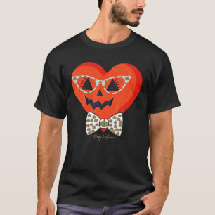 Kut pompoen gezicht met luipende druppeltjes meisj t-shirt