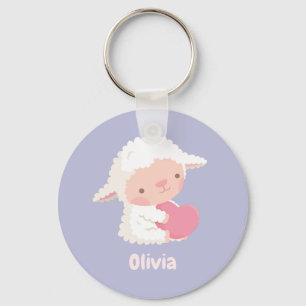 Kut Schapen Knuffelend Hart Kids Persoonlijk Sleutelhanger