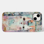 Kut witte kat gepersonaliseerd Case-Mate iPhone case (Achterkant (horizontaal))