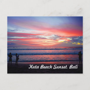 Kuta Beach Sunset, Bali Indonesia Briefkaart