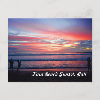Kuta Beach Sunset, Bali Indonesia Briefkaart
