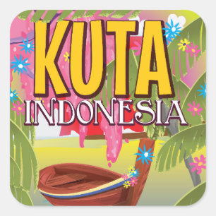 Kuta Indonesië reisposter Vierkante Sticker
